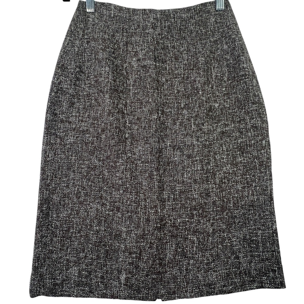 Banana Republic Pencil Skirt Wool Blend Textured Lined Brown White Women Size 2P